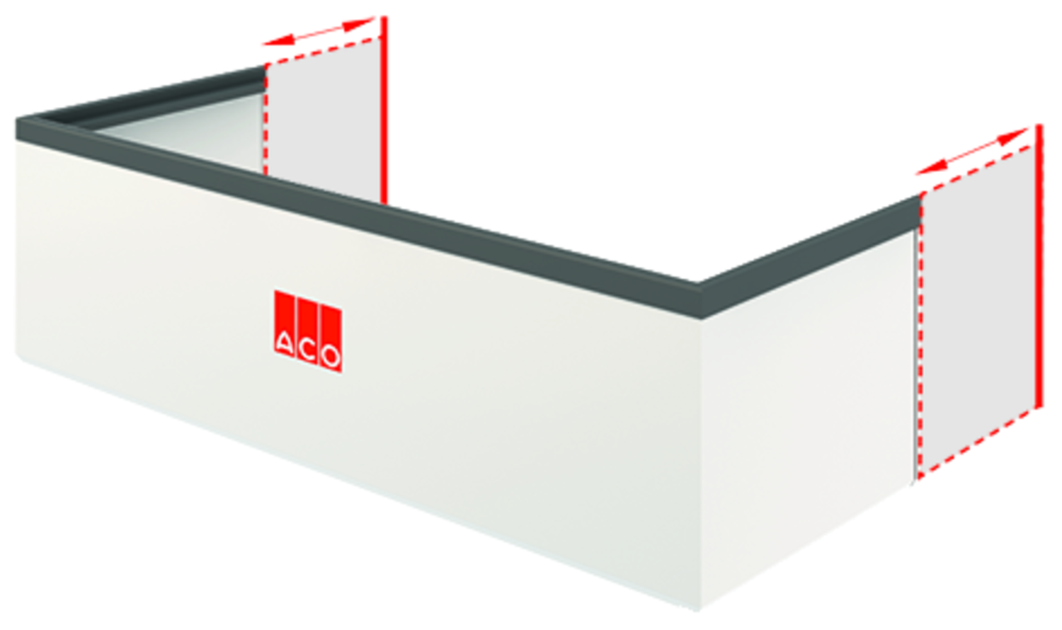 ACO Aufstockelement Set höhenverstellbar für Kunststofflichtschächte