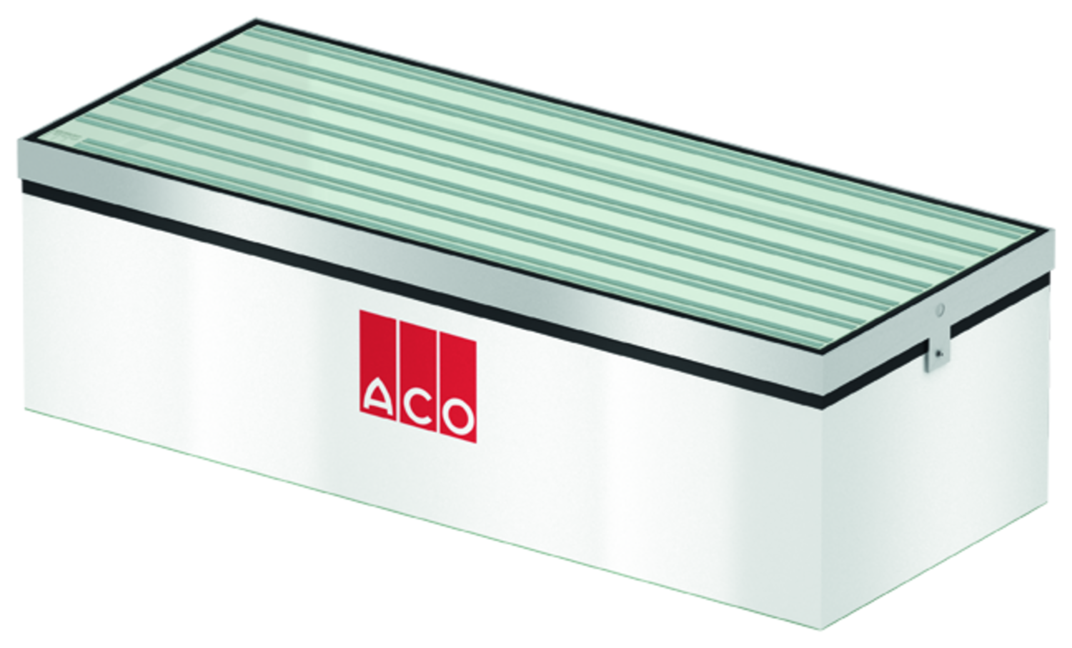 ACO Glasabdeckung mit 4-seitigem Aufstockelement für Kunststofflichtschächte mit Dichtungsrahmen