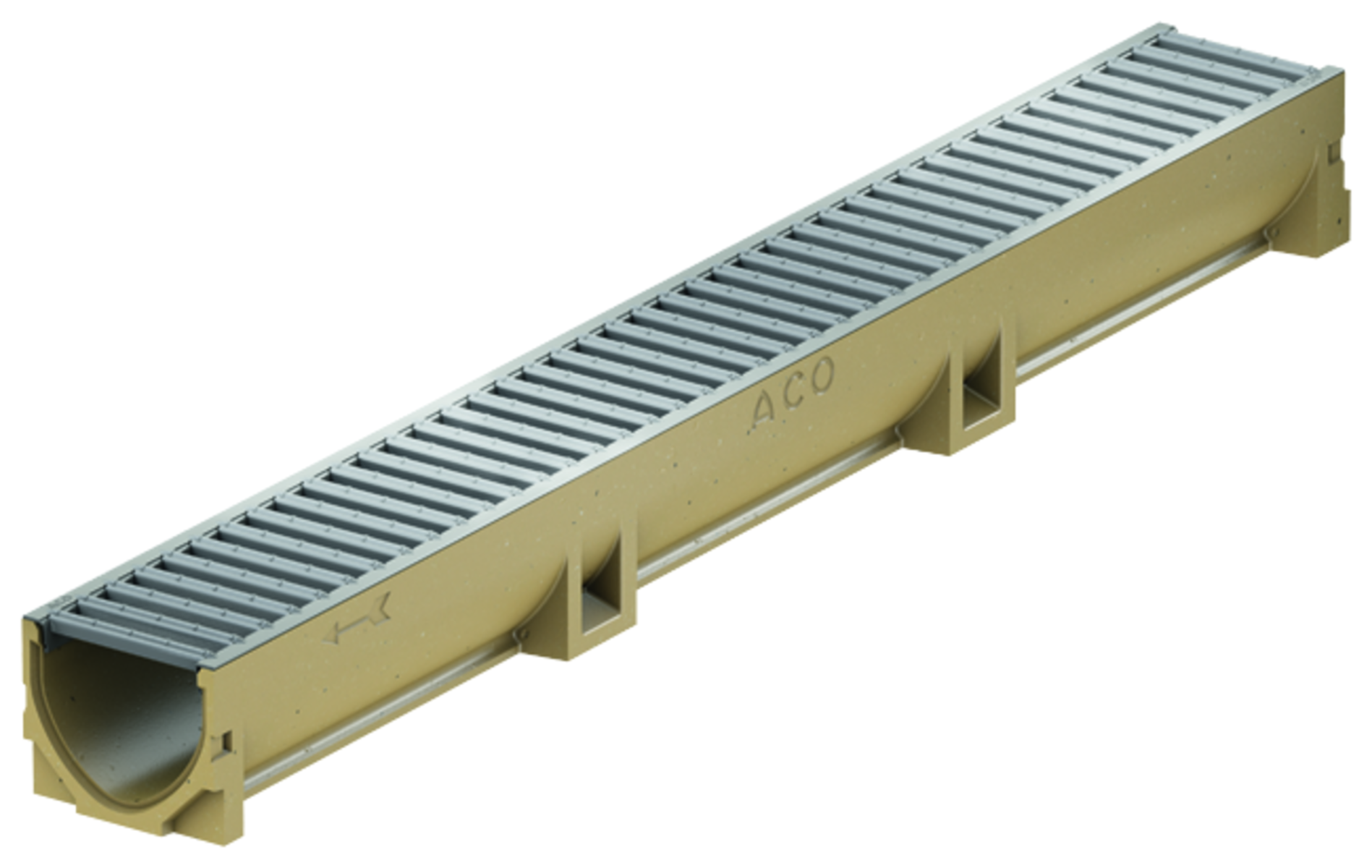 ACO Self® Euroline Entwässerungsrinnen Set mit Stegrost für Linienentwässerung aus Polymerbeton