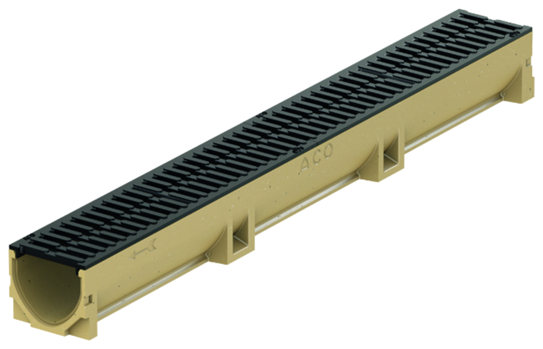 ACO Self® Euroline Entwässerungsrinnen Set mit Gussrost für Linienentwässerung aus Polymerbeton