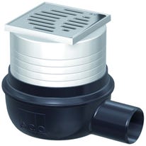 ACO Easyflow Bodenablauf komplett Flatline mit waagerechtem Ablauf DN 50 als Kellerablauf