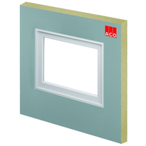 ACO Therm® Block Montageplatte Standardmontage 140 mm Dämmstärke mit Fensterzarge für Kunststofflichtschächte