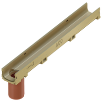ACO Self® Euroline 60 Entwässerungsrinne mit Stutzen für Linienentwässerung 1000mm Länge aus Polymerbeton